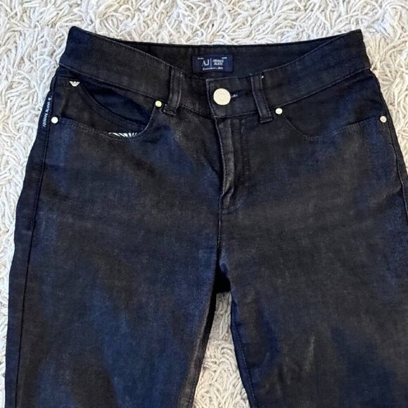 NWOT!  Authentic Armani Jeans Long Straight Leg Jeans in Dark Grey - Size 25 - Picture 2 of 7
